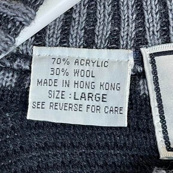 Ossi Skiwear Sweater Adult Large Gray Knit Heavyweight Long Sleeve Pullover Mens - Picture 8 of 10